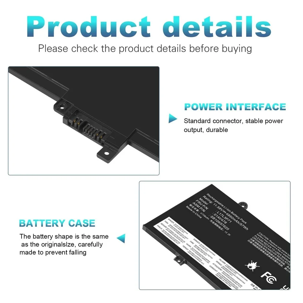 Fancy Buying 01AV479 L17L3P71 Battery Lenovo ThinkPad T480S 11.58V 4950mAh